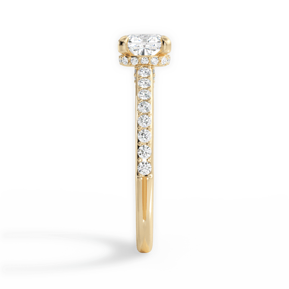 Joan Cushion Cut Lab Grown Diamond 18Kt Yellow Gold Engagement Ring - View 2