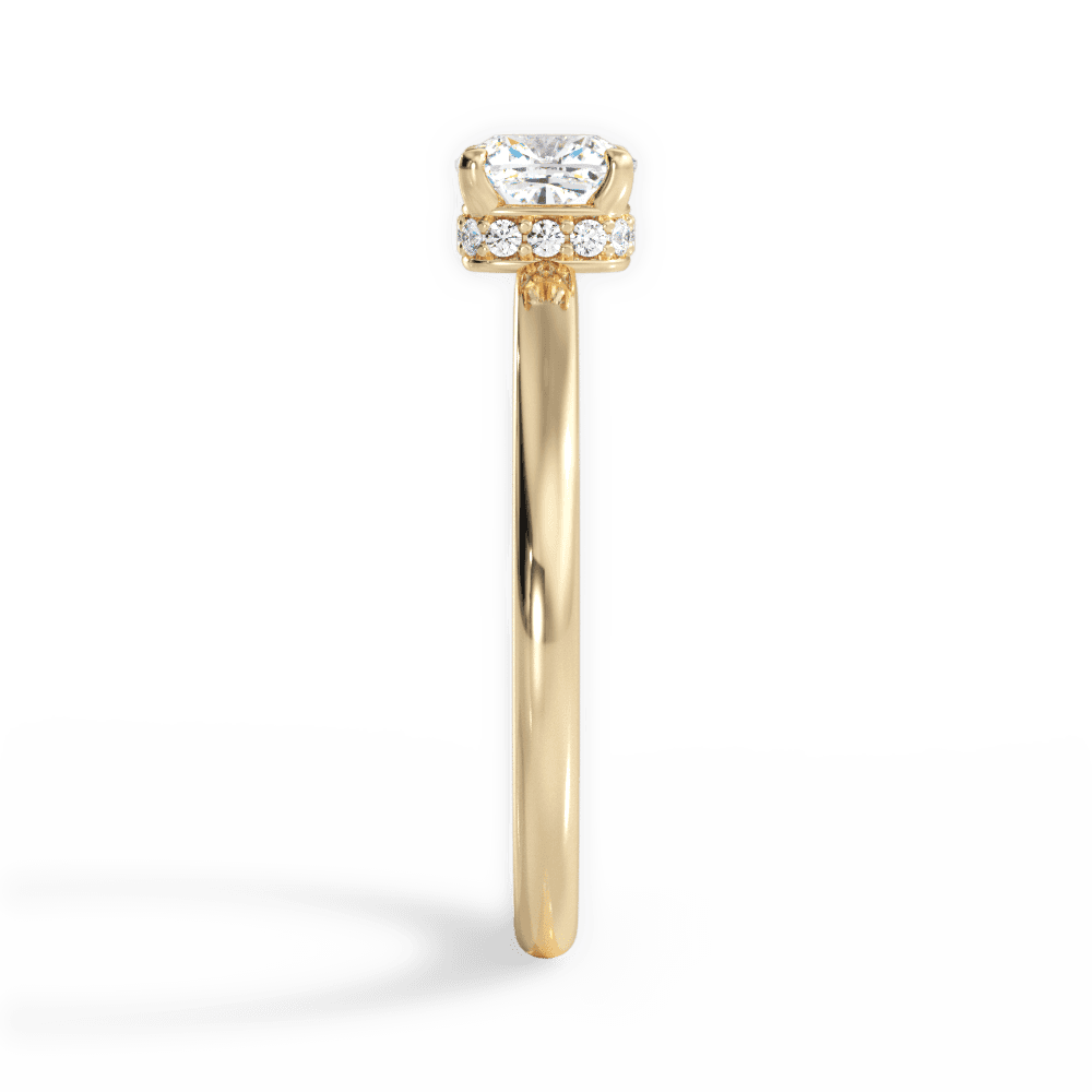 Brianna Cushion Cut Lab Grown Diamond 18Kt Yellow Gold Engagement Ring - View 4