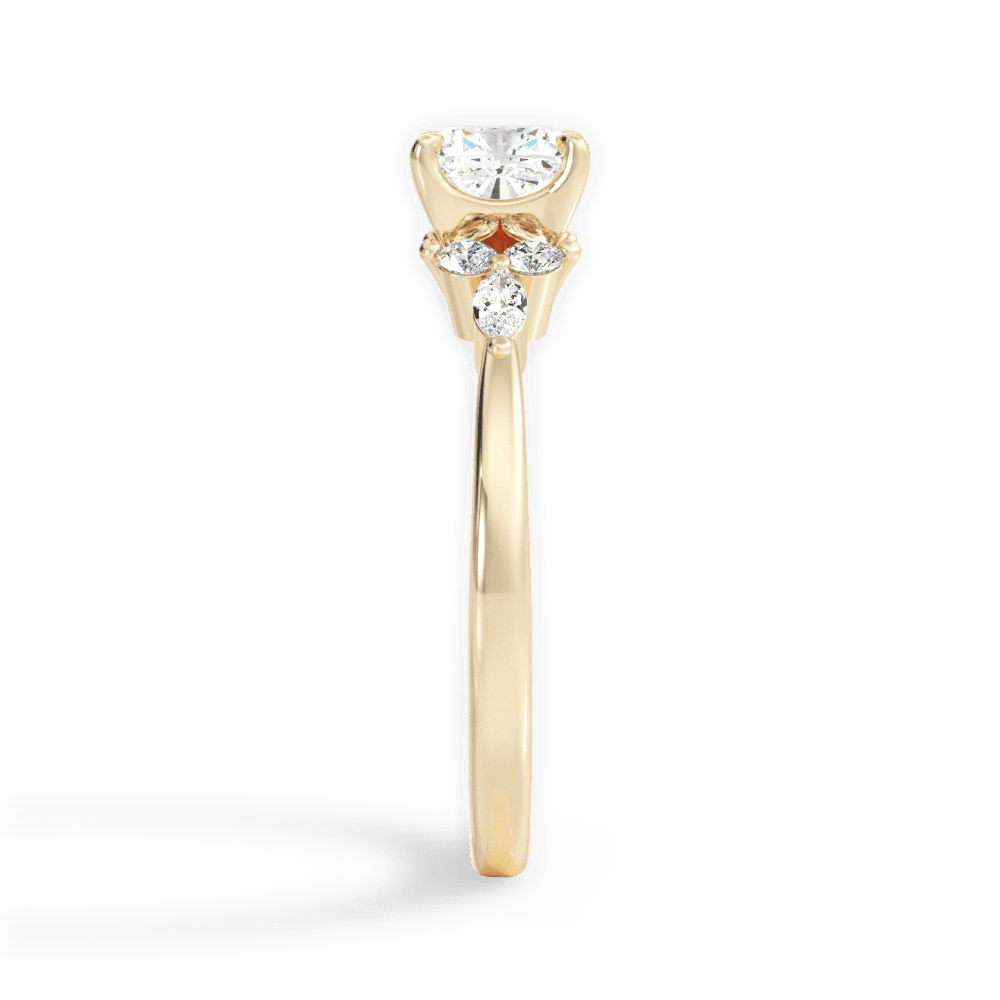 Cynthia Cushion Cut Lab Grown Diamond 18Kt Yellow Gold Engagement Ring - View 2