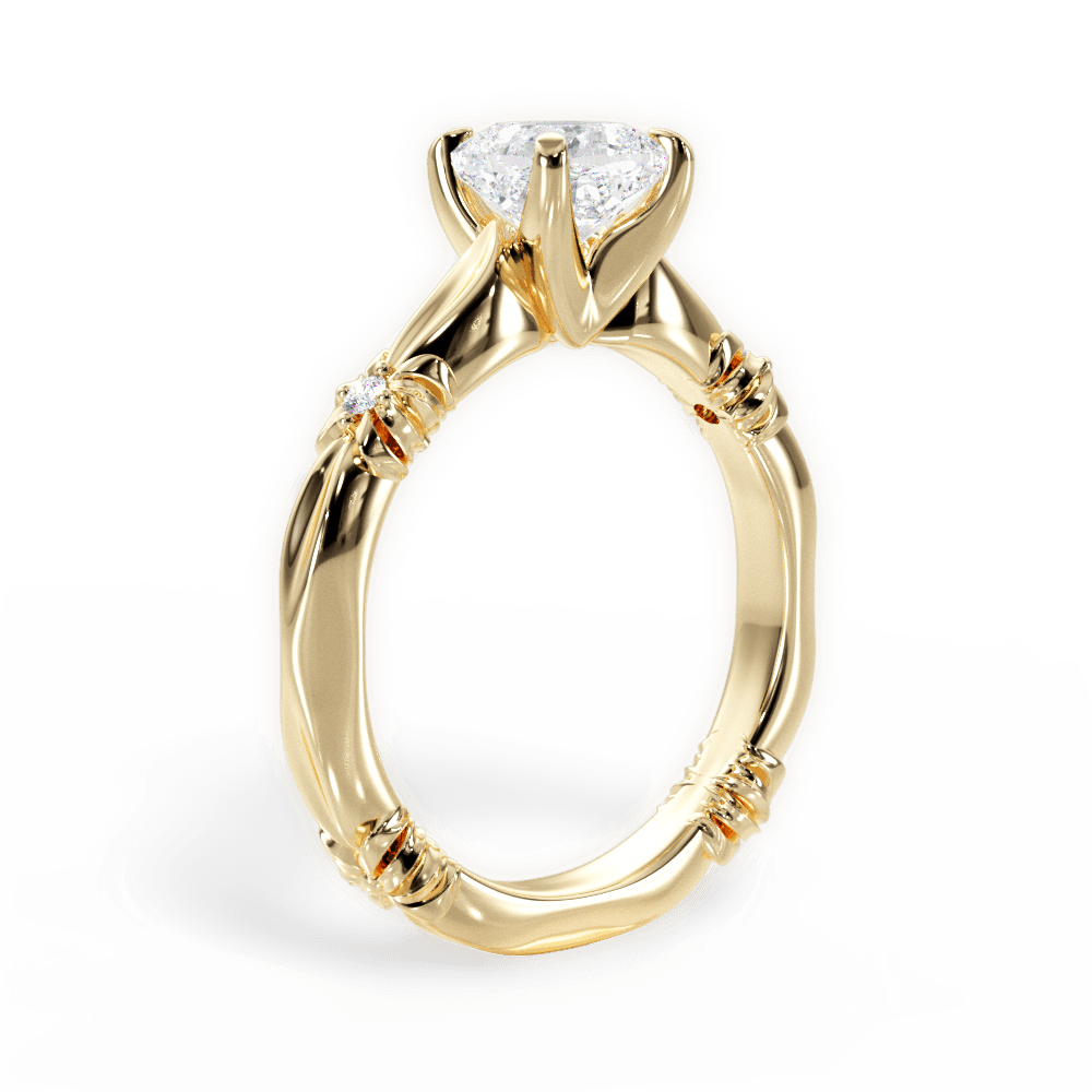 Claire Cushion Cut Lab Grown Diamond 18Kt Yellow Gold Engagement Ring - View 2