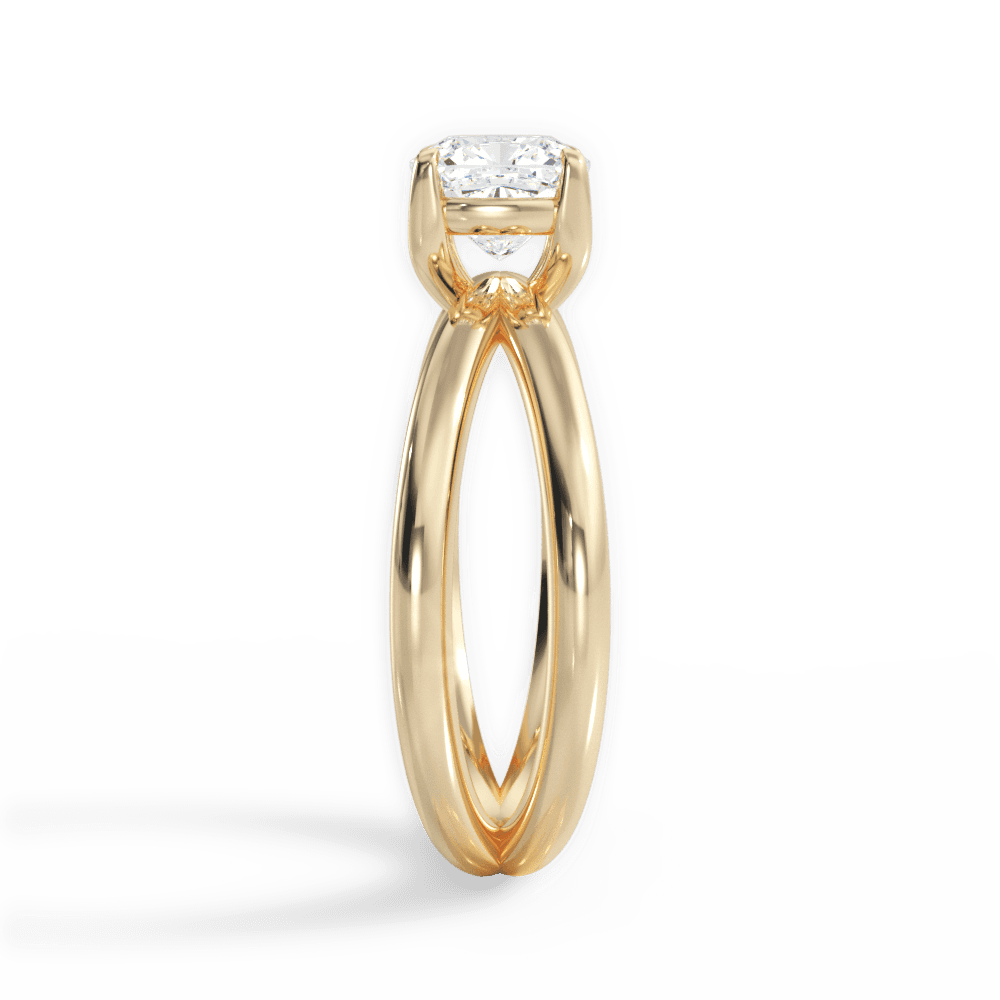 Ada Cushion Cut Lab Grown Diamond 18Kt Yellow Gold Engagement Ring - View 3