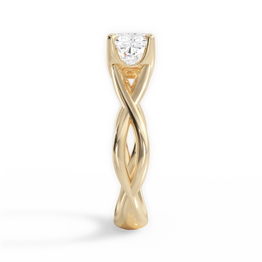 Aubrey Cushion Cut Lab Grown Diamond 18Kt Yellow Gold Engagement Ring - View 2