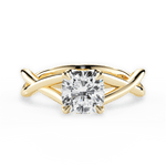 Aubrey Cushion Cut Lab Grown Diamond 18Kt Yellow Gold Engagement Ring