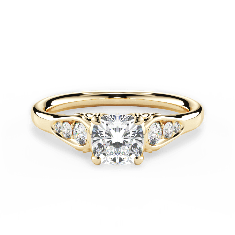 Cecilia Cushion Cut Lab Grown Diamond 18Kt Yellow Gold Engagement Ring