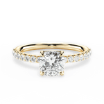 Elsie Cushion Cut Lab Grown Diamond 18Kt Yellow Gold Engagement Ring