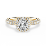 Lucy Cushion Cut Lab Grown Diamond 18Kt Yellow Gold Engagement Ring