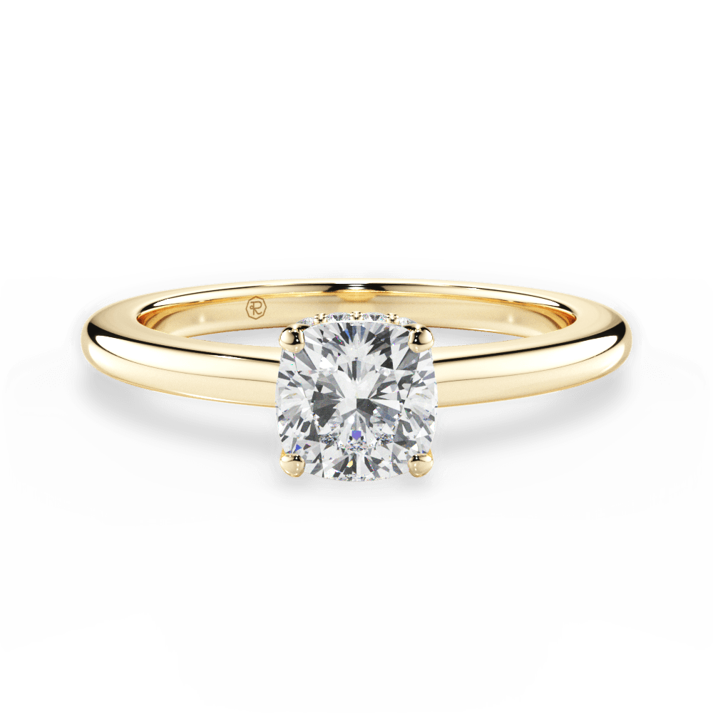 Brianna Cushion Cut Lab Grown Diamond 18Kt Yellow Gold Engagement Ring