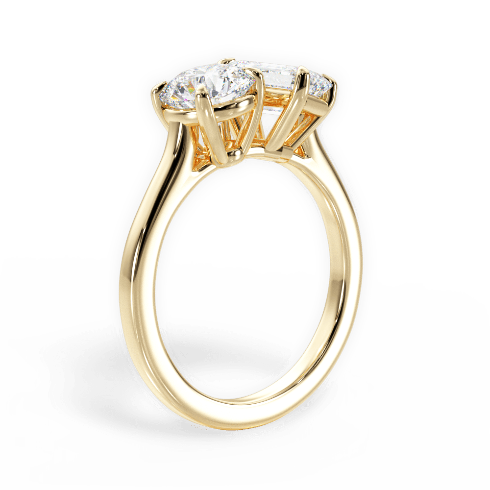 Lana Emerald Cut Lab Grown Diamond 18Kt Yellow Gold Engagement Ring - View 2