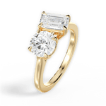 Lana Emerald Cut Lab Grown Diamond 18Kt Yellow Gold Engagement Ring - View 4