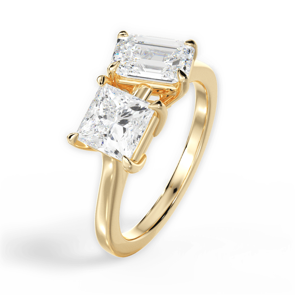 Esther Emerald Cut Lab Grown Diamond 18Kt Yellow Gold Engagement Ring - View 2