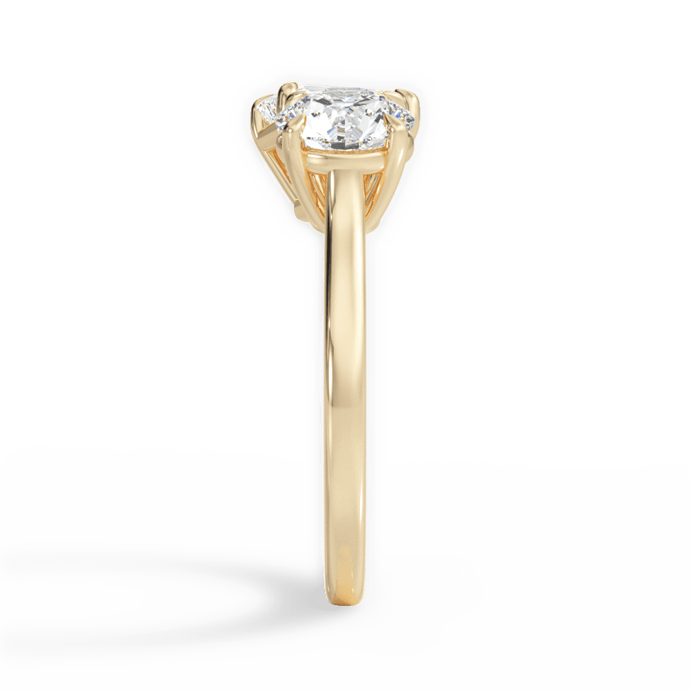 Lana Emerald Cut Lab Grown Diamond 18Kt Yellow Gold Engagement Ring - View 3