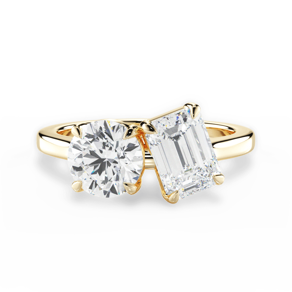 Georgia Emerald Cut Lab Grown Diamond 18Kt Yellow Gold Engagement Ring