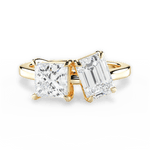 Lorraine Emerald Cut Lab Grown Diamond 18Kt Yellow Gold Engagement Ring