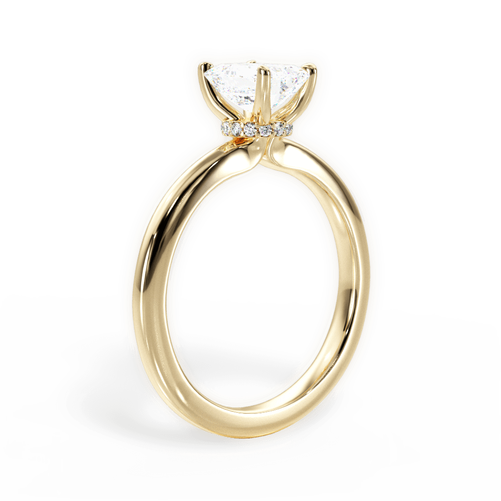 Cara Emerald Cut Lab Grown Diamond 18Kt Yellow Gold Engagement Ring - View 4