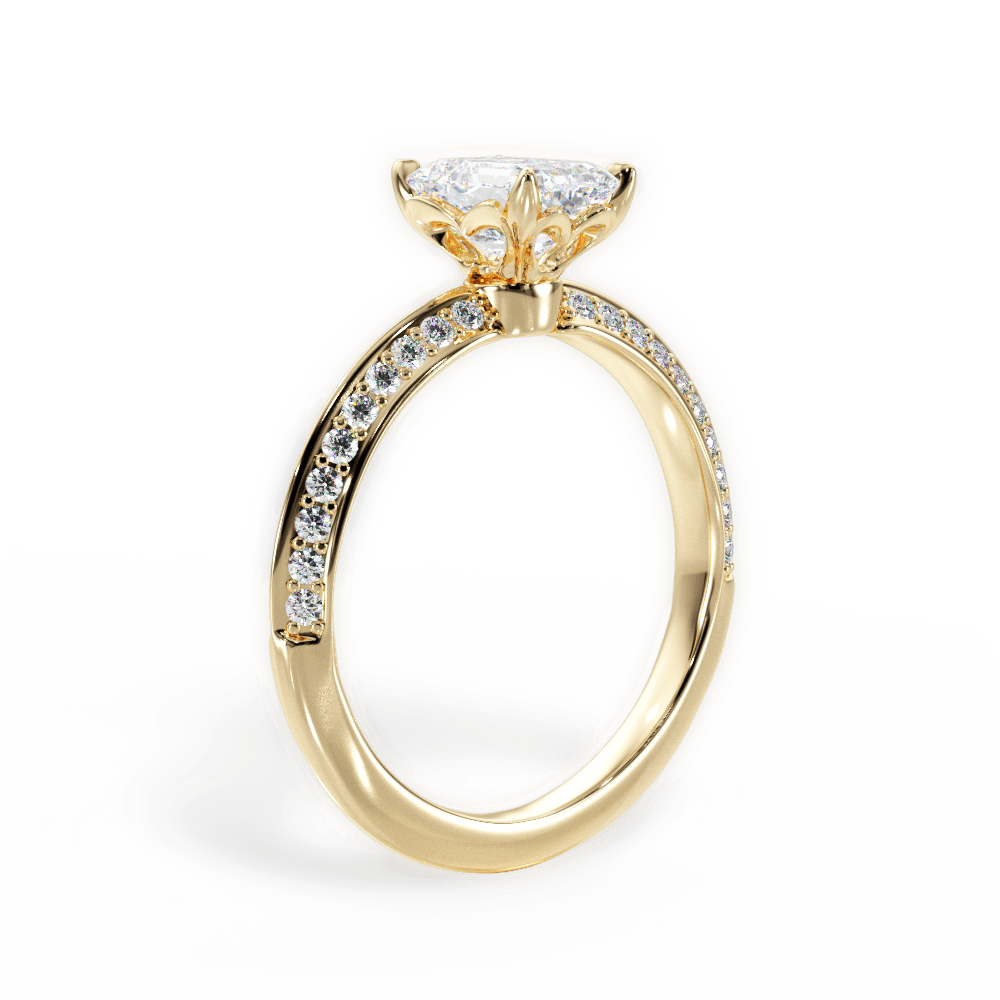 Gail Emerald Cut Lab Grown Diamond 18Kt Yellow Gold Engagement Ring - View 3