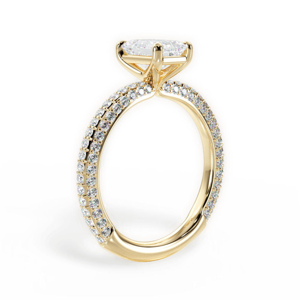 Kristen Emerald Cut Lab Grown Diamond 18Kt Yellow Gold Engagement Ring - View 3