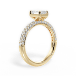 Kylie Emerald Cut Lab Grown Diamond 18Kt Yellow Gold Engagement Ring - View 3