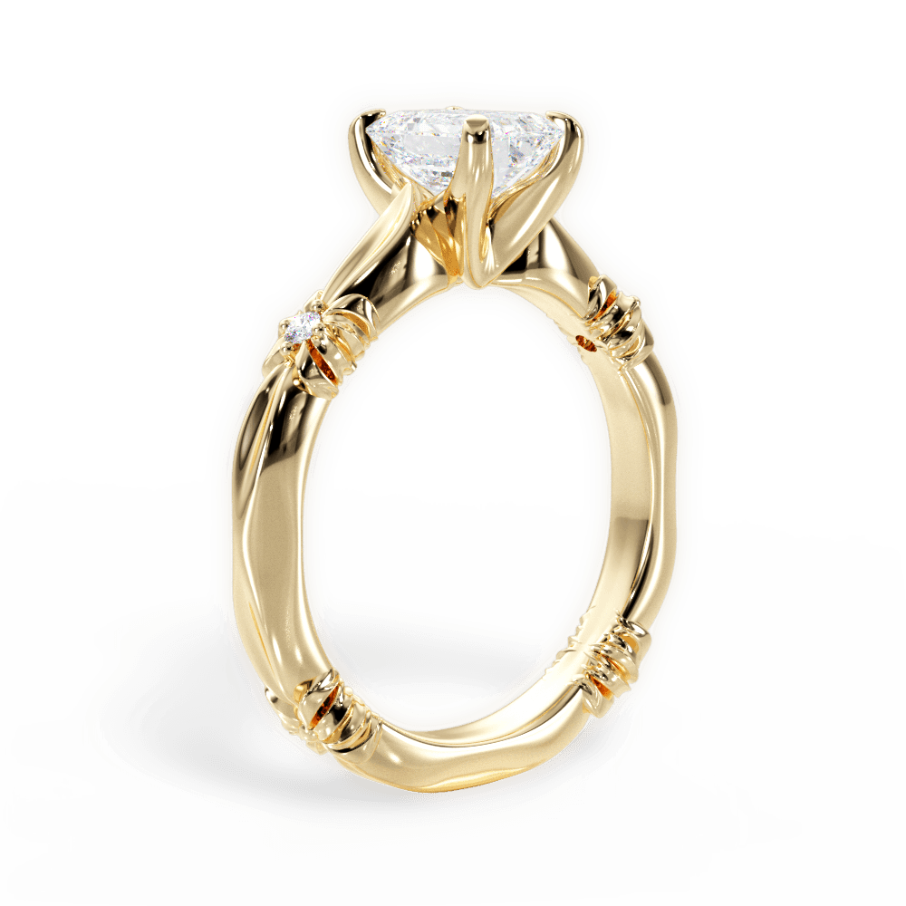 Claire Emerald Cut Lab Grown Diamond 18Kt Yellow Gold Engagement Ring - View 4