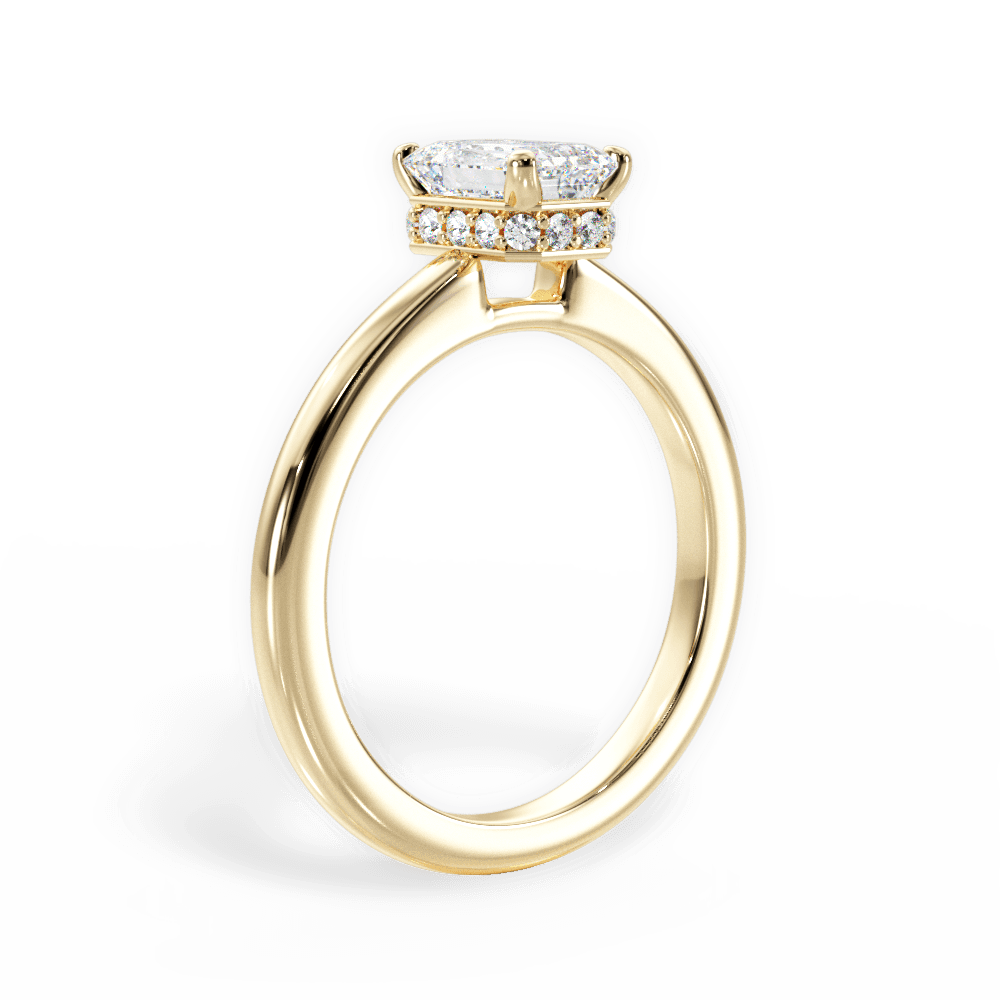 Brianna Emerald Cut Lab Grown Diamond 18Kt Yellow Gold Engagement Ring - View 4