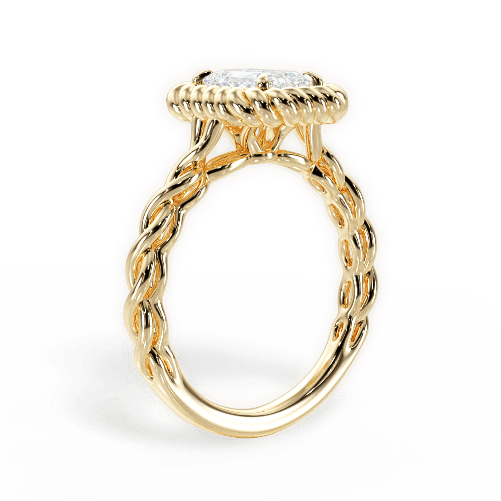 Belinda Emerald Cut Lab Grown Diamond 18Kt Yellow Gold Engagement Ring - View 4