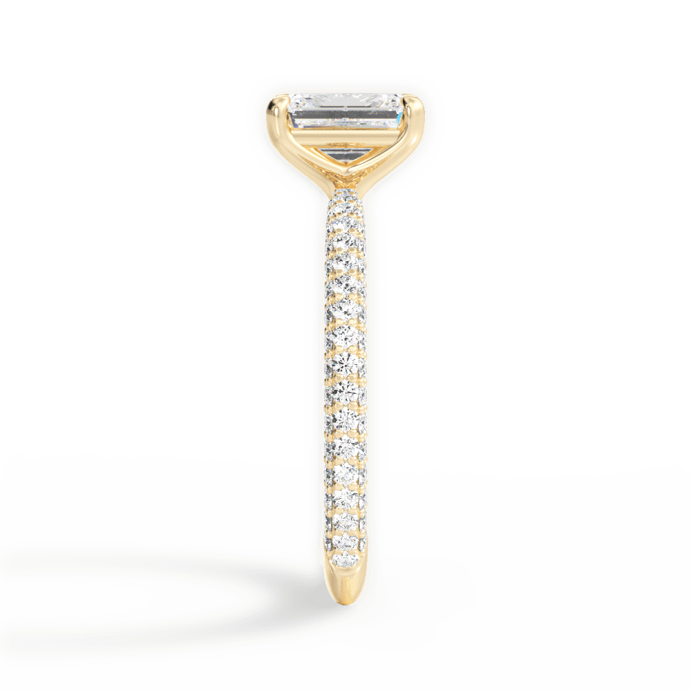 Kristen Emerald Cut Lab Grown Diamond 18Kt Yellow Gold Engagement Ring - View 2