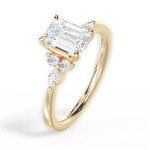Cynthia Emerald Cut Lab Grown Diamond 18Kt Yellow Gold Engagement Ring - View 4