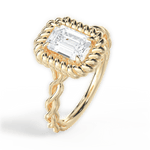 Belinda Emerald Cut Lab Grown Diamond 18Kt Yellow Gold Engagement Ring - View 2