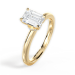 Cara Emerald Cut Lab Grown Diamond 18Kt Yellow Gold Engagement Ring - View 3