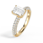 Kylie Emerald Cut Lab Grown Diamond 18Kt Yellow Gold Engagement Ring - View 4