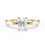 Aaliyah Emerald Cut Lab Grown Diamond 18Kt Yellow Gold Engagement Ring