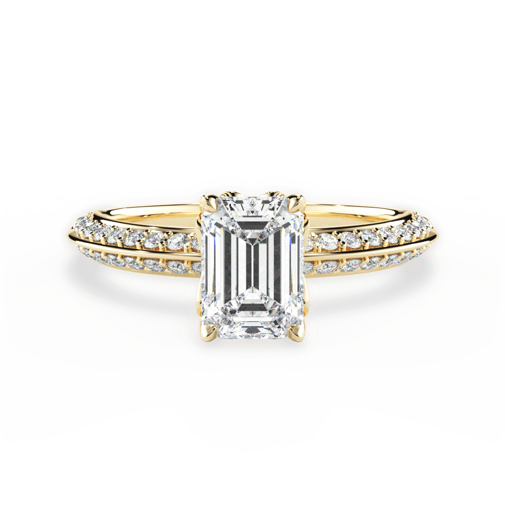 Gail Emerald Cut Lab Grown Diamond 18Kt Yellow Gold Engagement Ring