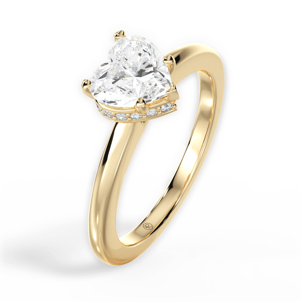 Brianna Heart Cut Lab Grown Diamond 18Kt Yellow Gold Engagement Ring - View 2