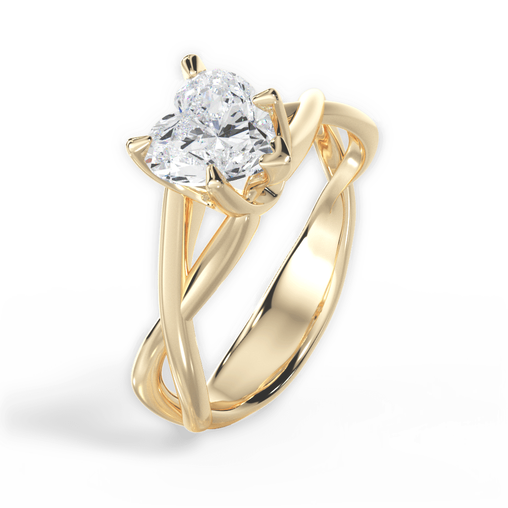 Aubrey Heart Cut Lab Grown Diamond 18Kt Yellow Gold Engagement Ring - View 2