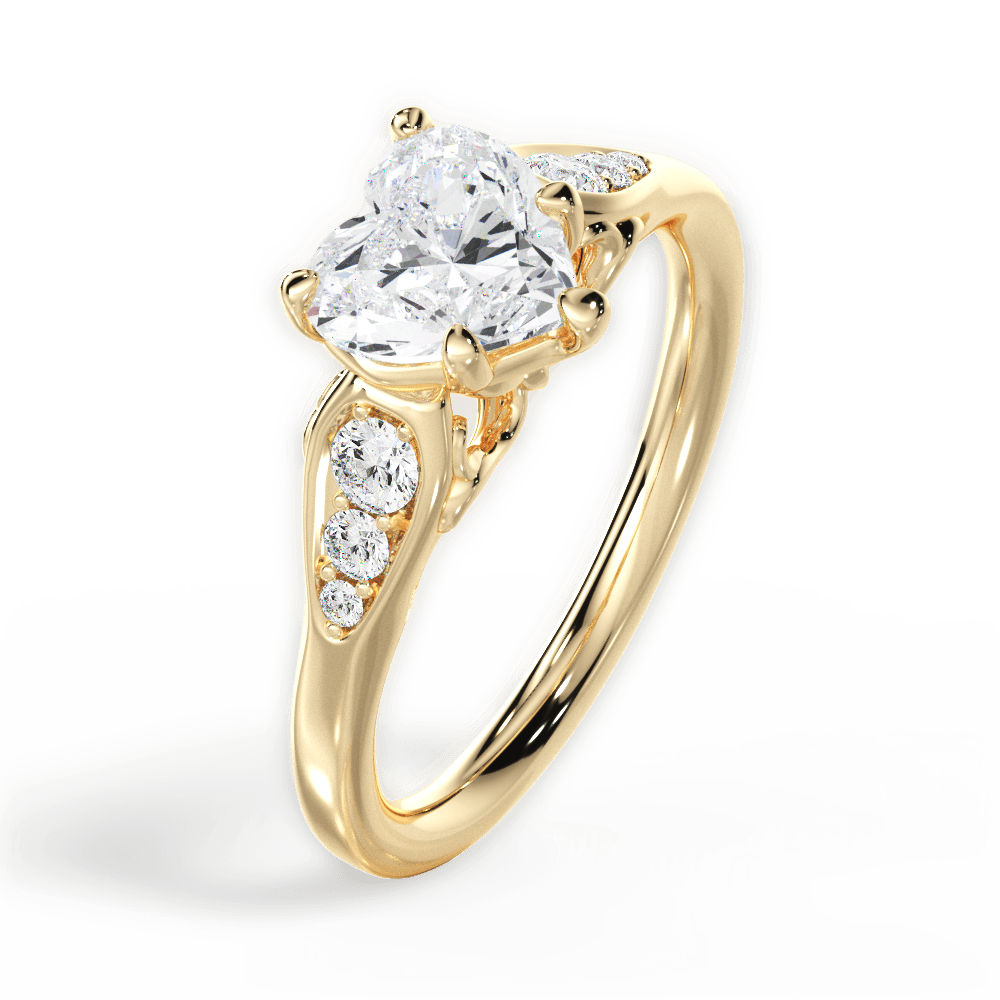 Cecilia Heart Cut Lab Grown Diamond 18Kt Yellow Gold Engagement Ring - View 2