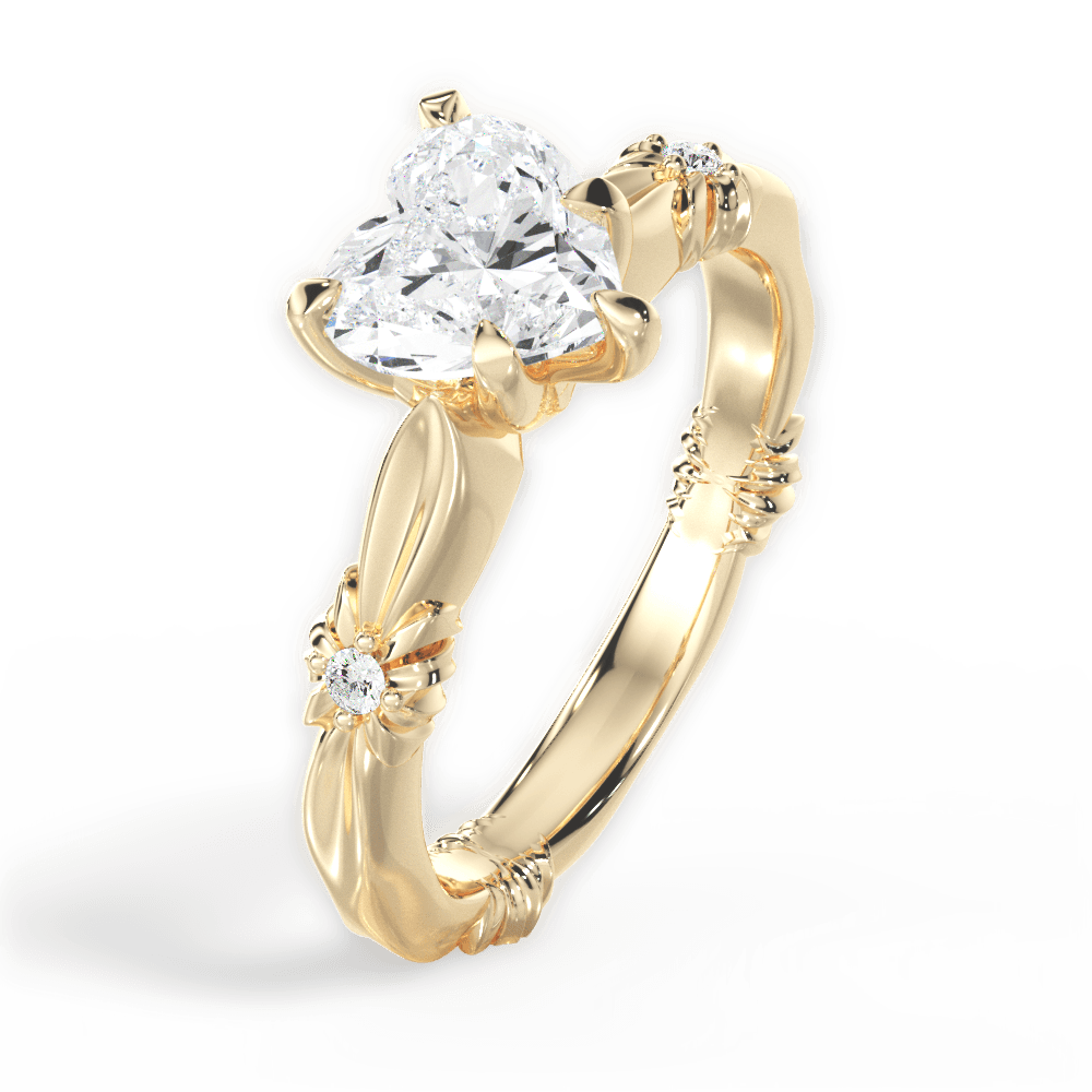 Claire Heart Cut Lab Grown Diamond 18Kt Yellow Gold Engagement Ring - View 4