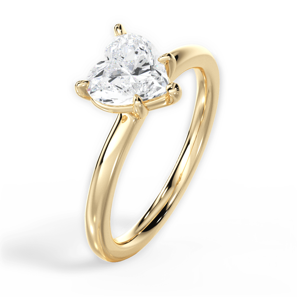 Angela Heart Cut Lab Grown Diamond 18Kt Yellow Gold Engagement Ring - View 4