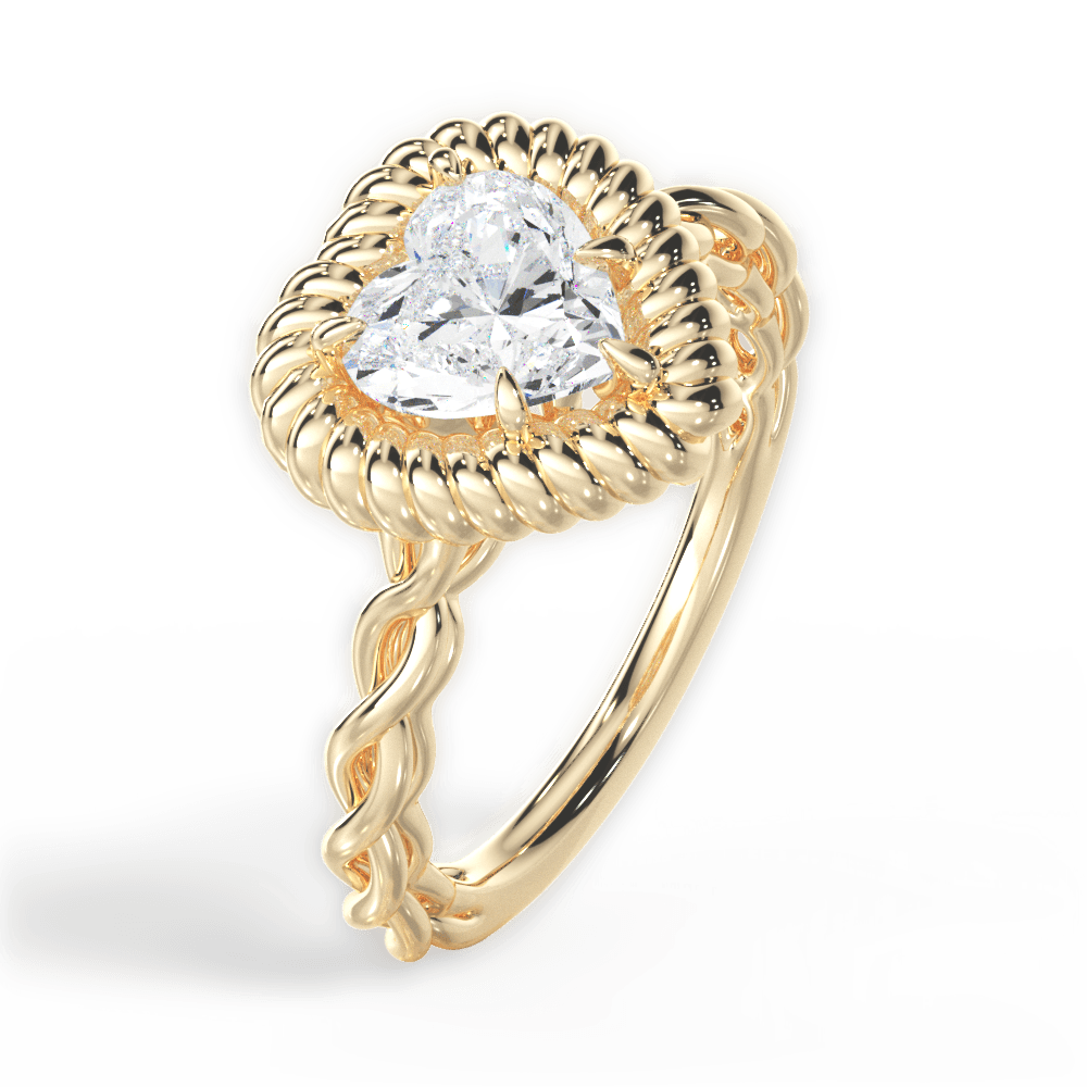 Belinda Heart Cut Lab Grown Diamond 18Kt Yellow Gold Engagement Ring - View 4