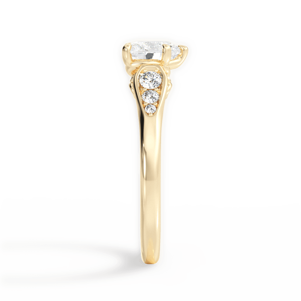 Cecilia Heart Cut Lab Grown Diamond 18Kt Yellow Gold Engagement Ring - View 3
