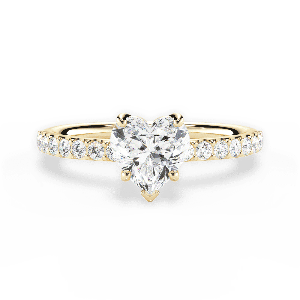 Elsie Heart Cut Lab Grown Diamond 18Kt Yellow Gold Engagement Ring