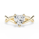 Aubrey Heart Cut Lab Grown Diamond 18Kt Yellow Gold Engagement Ring