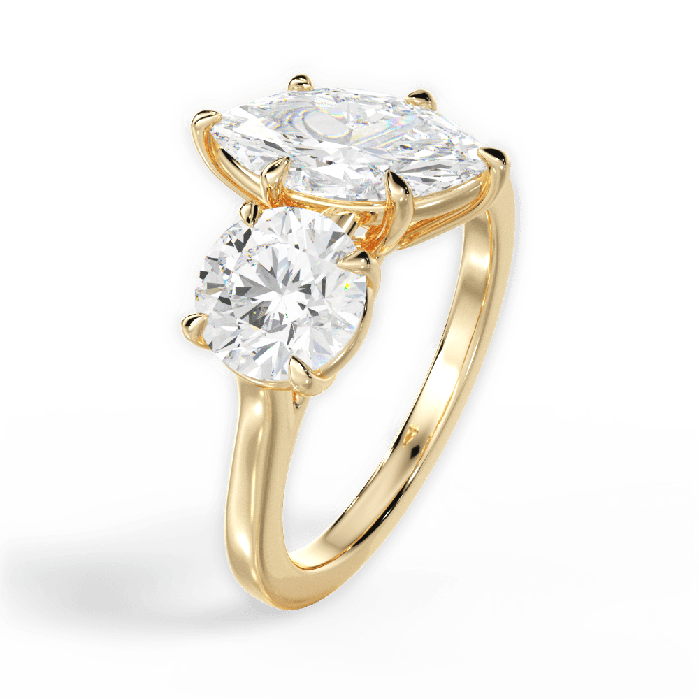 Lana Marquise Cut Lab Grown Diamond 18Kt Yellow Gold Engagement Ring - View 3