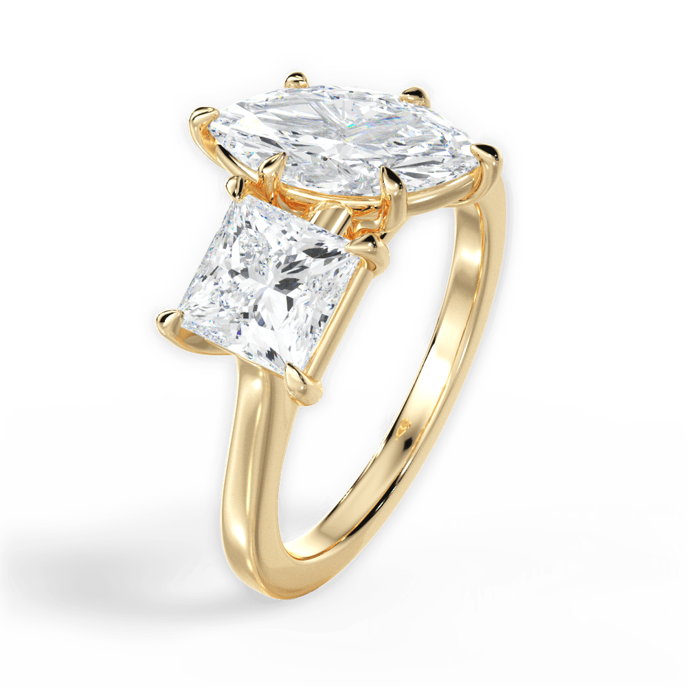Esther Marquise Cut Lab Grown Diamond 18Kt Yellow Gold Engagement Ring - View 4