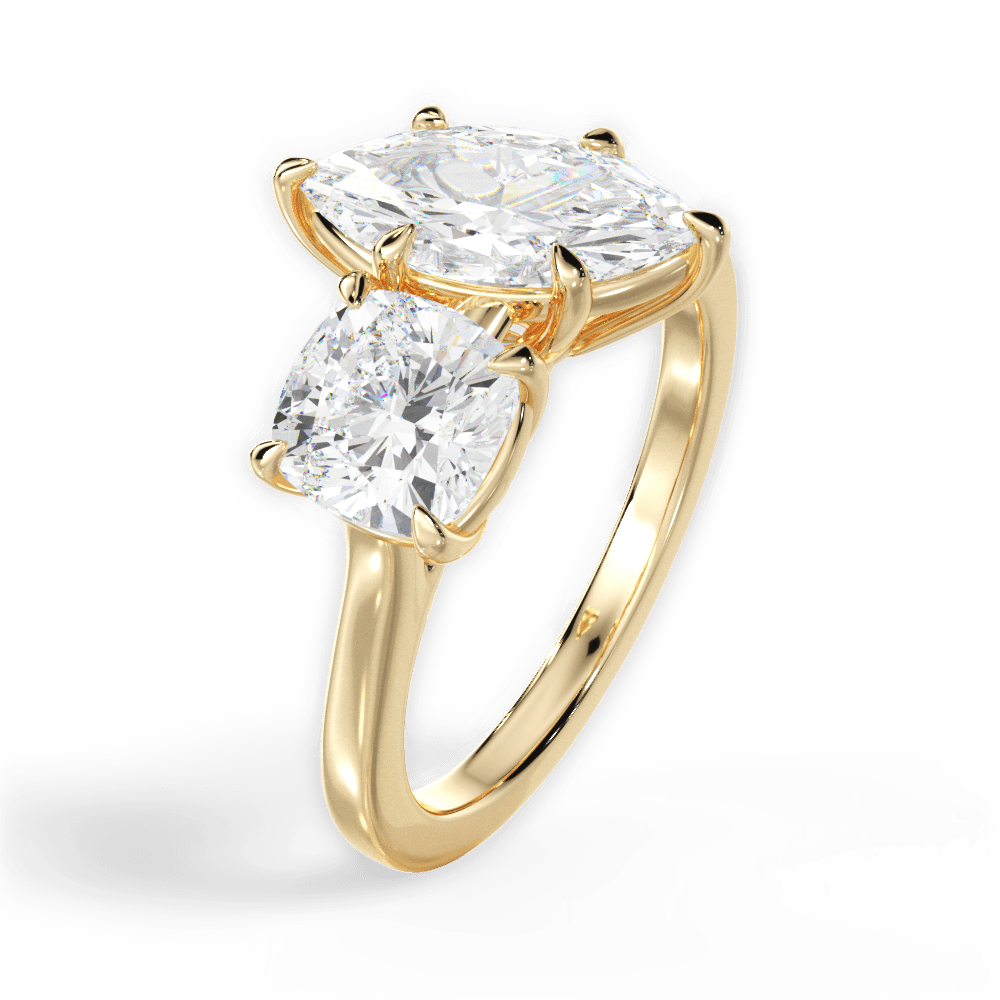 Ellen Marquise Cut Lab Grown Diamond 18Kt Yellow Gold Engagement Ring - View 2