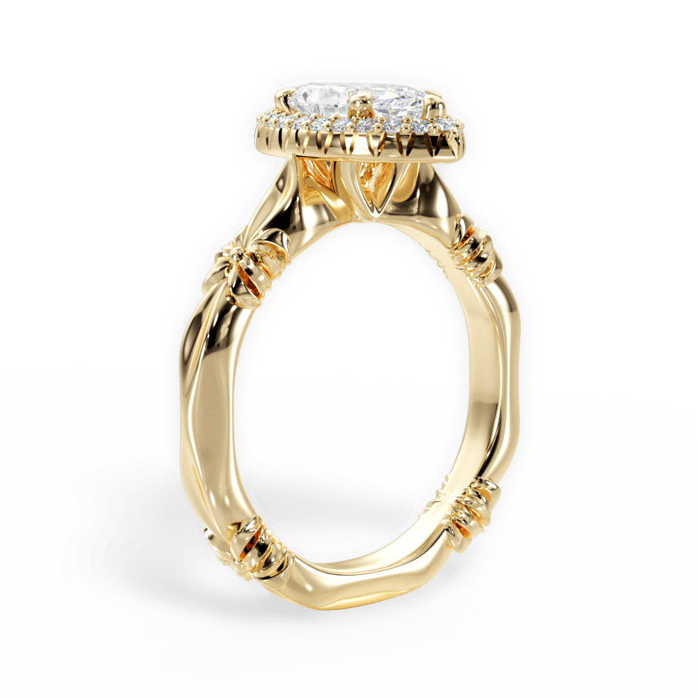 Erica Marquise Cut Lab Grown Diamond 18Kt Yellow Gold Engagement Ring - View 3