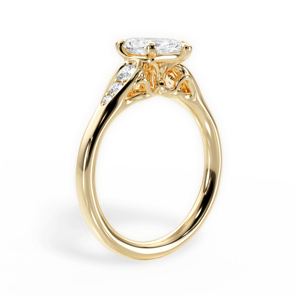 Cecilia Marquise Cut Lab Grown Diamond 18Kt Yellow Gold Engagement Ring - View 4