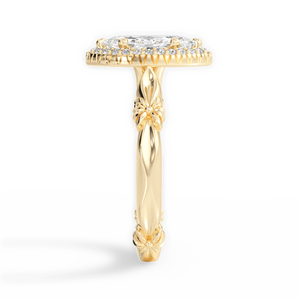 Erica Marquise Cut Lab Grown Diamond 18Kt Yellow Gold Engagement Ring - View 2