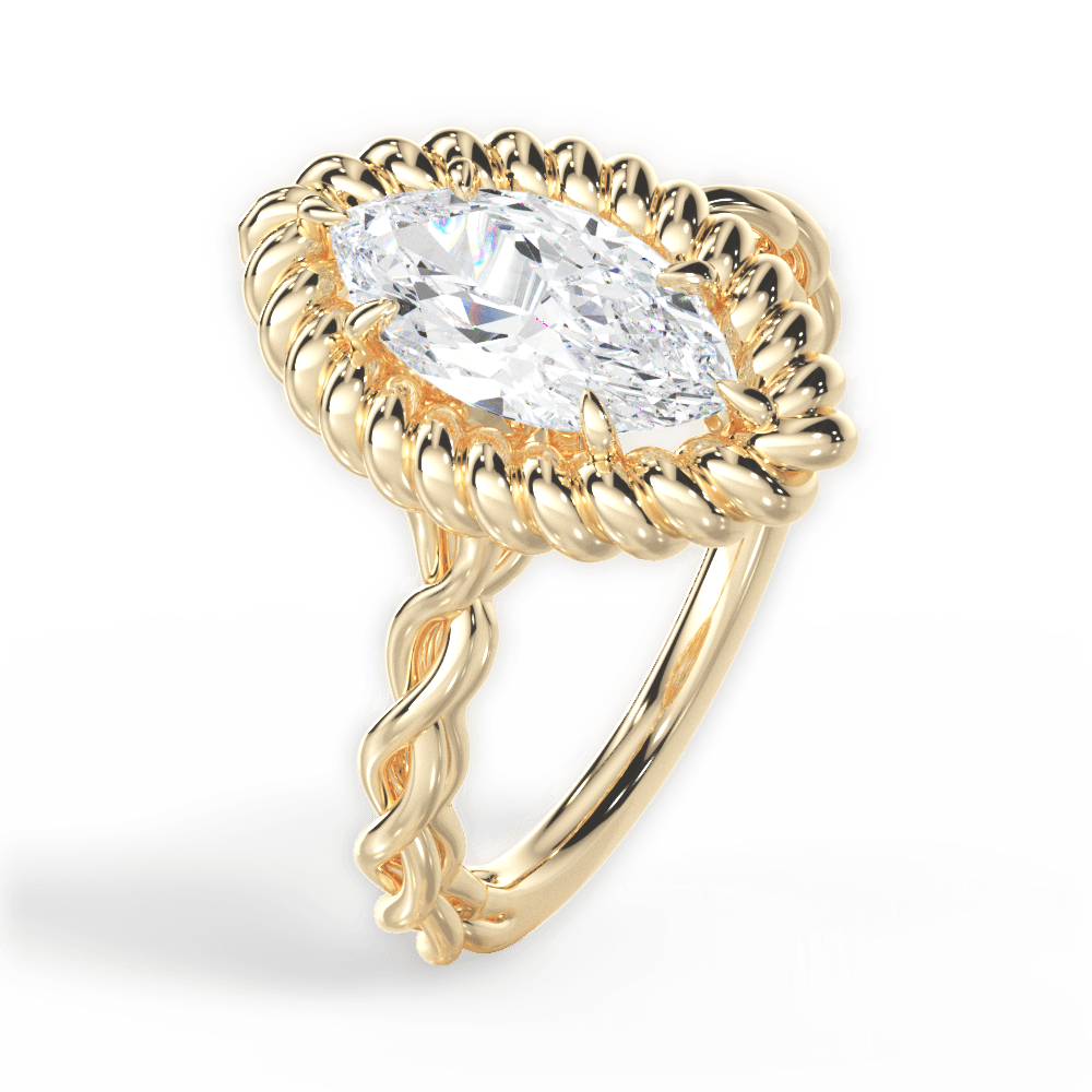 Belinda Marquise Cut Lab Grown Diamond 18Kt Yellow Gold Engagement Ring - View 3