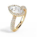 Lucy Marquise Cut Lab Grown Diamond 18Kt Yellow Gold Engagement Ring - View 4