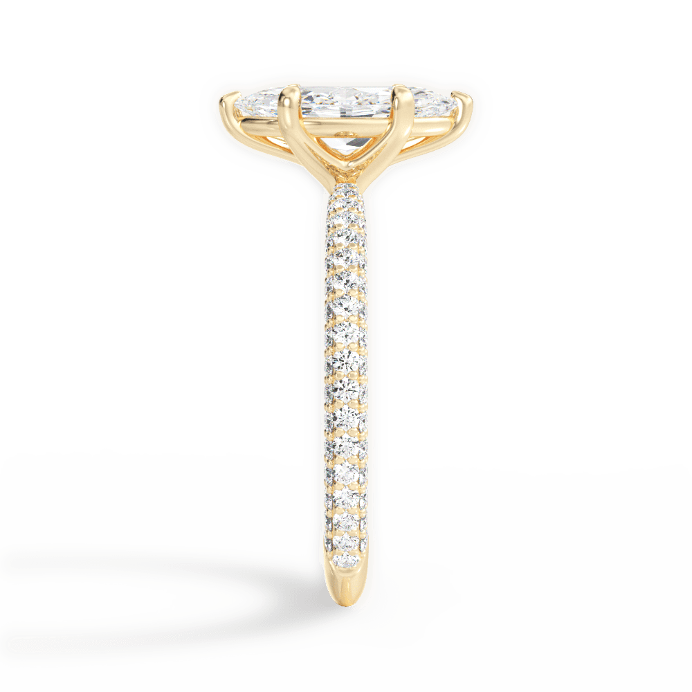 Kristen Marquise Cut Lab Grown Diamond 18Kt Yellow Gold Engagement Ring - View 4