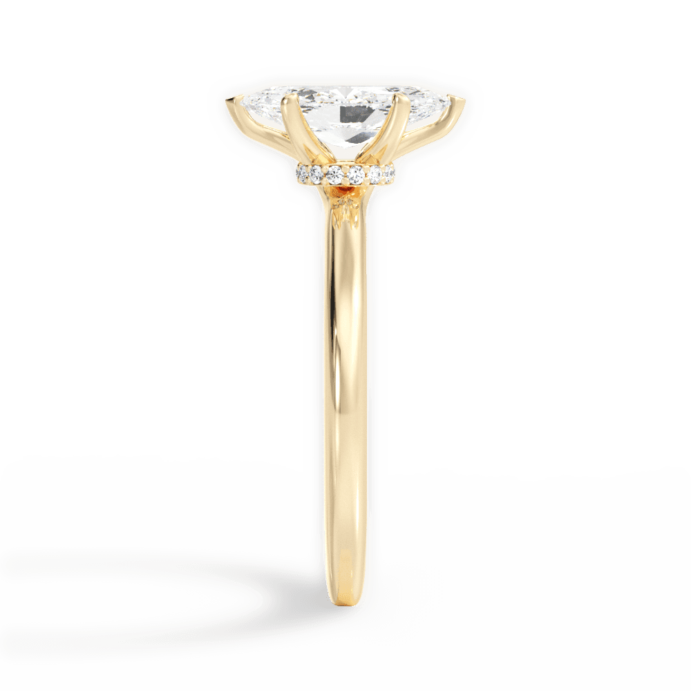 Cara Marquise Cut Lab Grown Diamond 18Kt Yellow Gold Engagement Ring - View 2